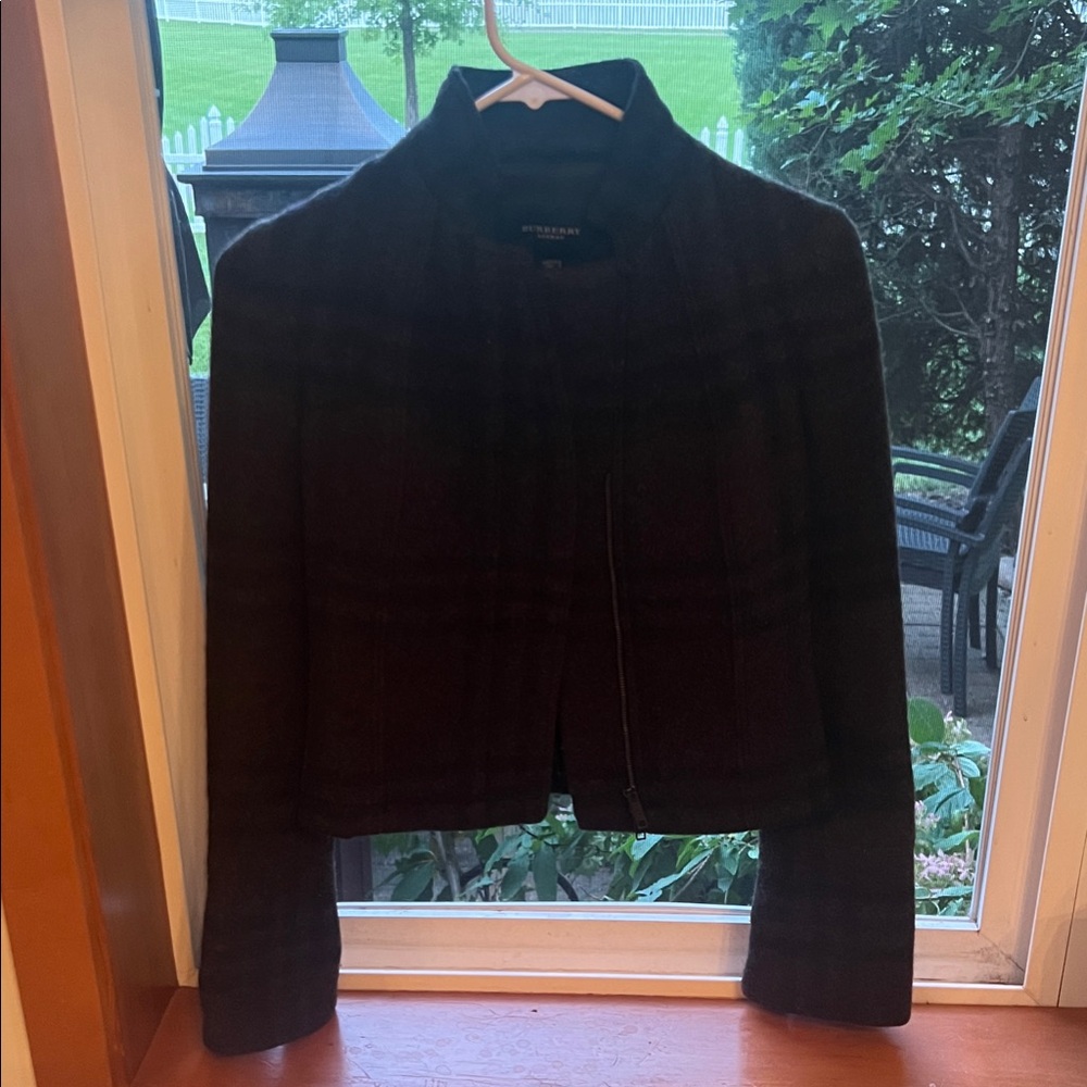 Burberry Plaid Wool Cropped Jacket